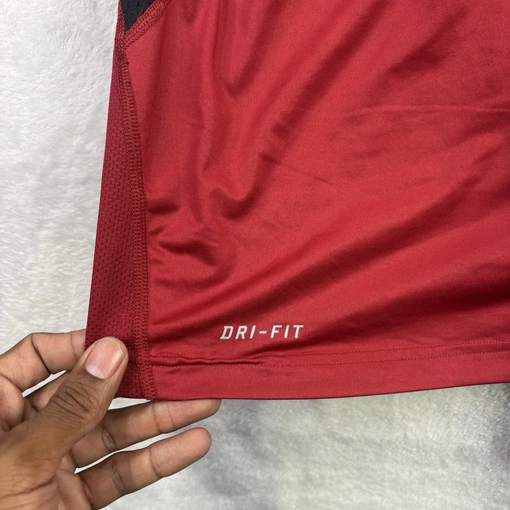 Nike Dri-Fit Stanford University Red Short Sleeve Activewear Shirt Men's XL